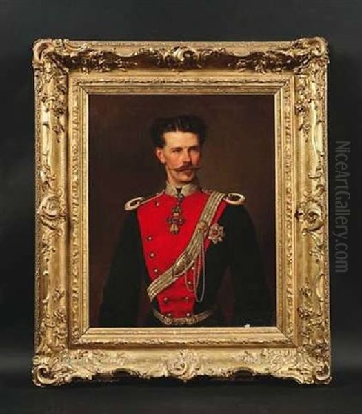 Portrat Herzog Ludwig Von Bayern, Oberst Commandant Des Kgl. Bayer.4ten Chevauleger Regiments Oil Painting by Joseph Bernhardt