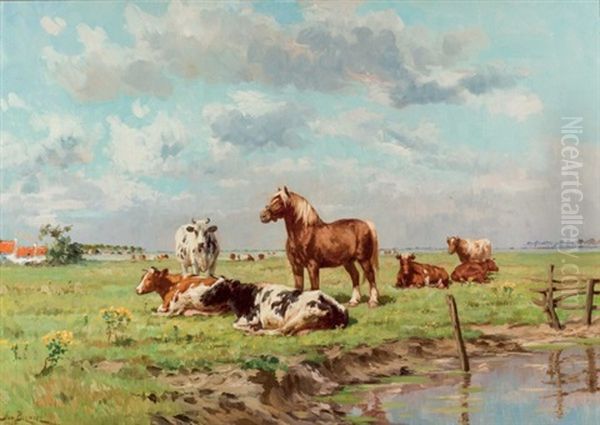 Vacas En El Prado Oil Painting by Geo Bernier