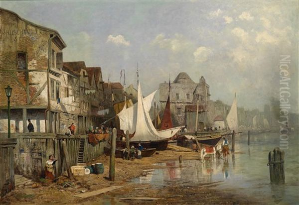 Hafenansicht Oil Painting by Edmund Berninger