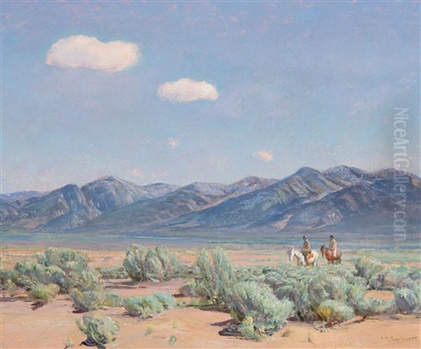 Rabbit Hunt Oil Painting by Oscar Edmund Berninghaus