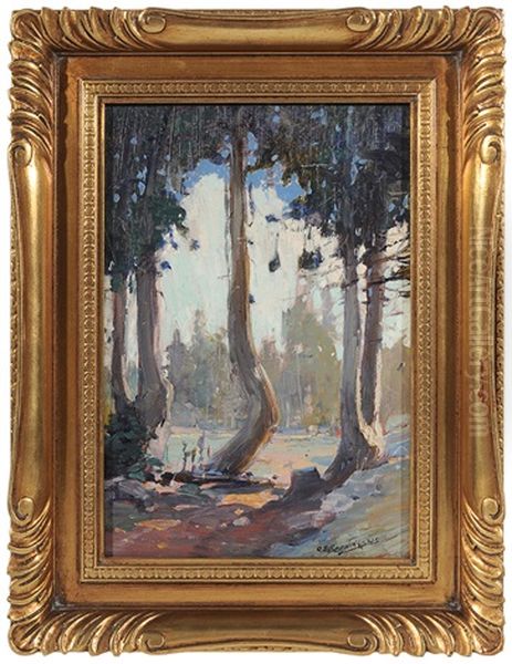 Mississippi River Woods, St. Louis, Missouri Oil Painting by Oscar Edmund Berninghaus