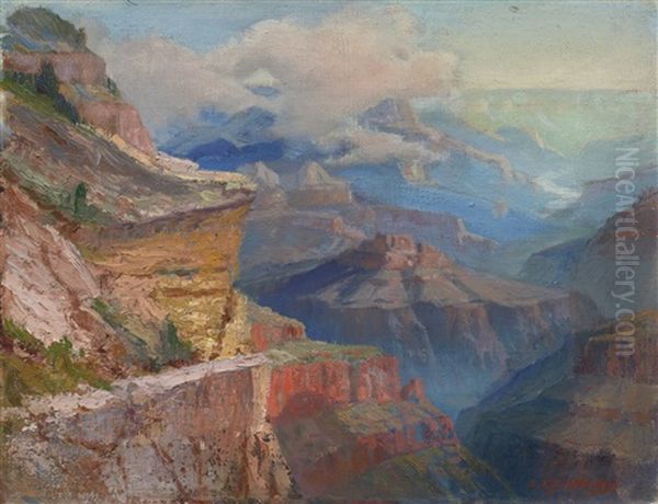 Grand Canyon Stream Oil Painting by Oscar Edmund Berninghaus