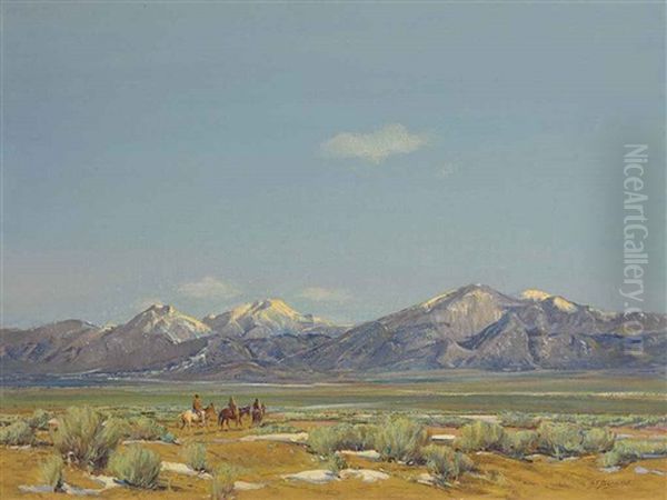 A Field In Taos Oil Painting by Oscar Edmund Berninghaus