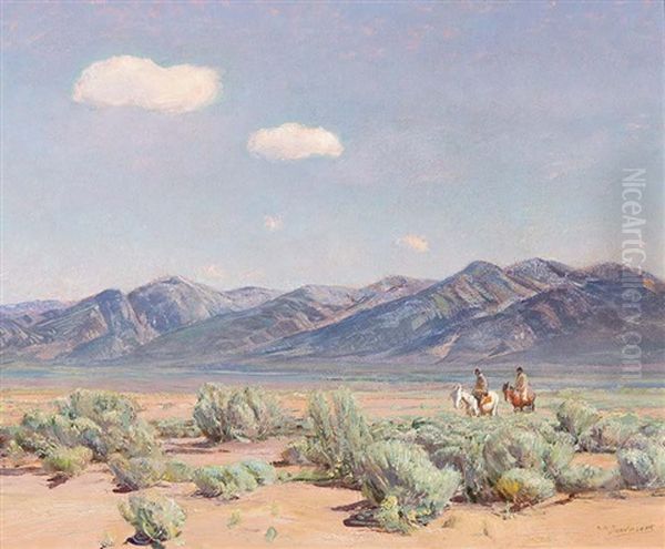 Rabbit Hunt Oil Painting by Oscar Edmund Berninghaus