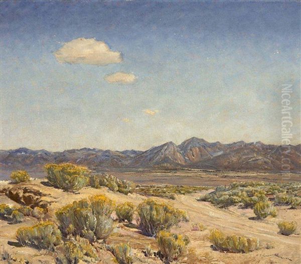 Sage Brush In Bloom Oil Painting by Oscar Edmund Berninghaus