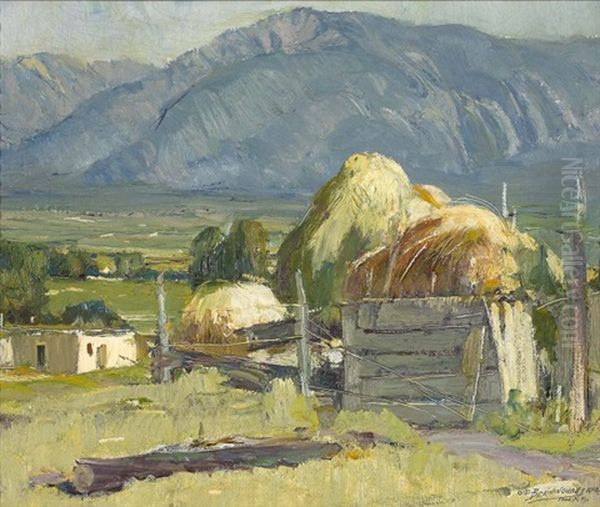 Haystacks Oil Painting by Oscar Edmund Berninghaus