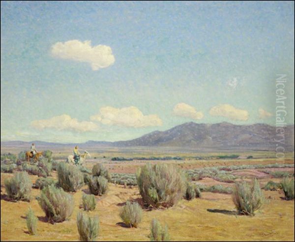 Rabbit Hunting Oil Painting by Oscar Edmund Berninghaus