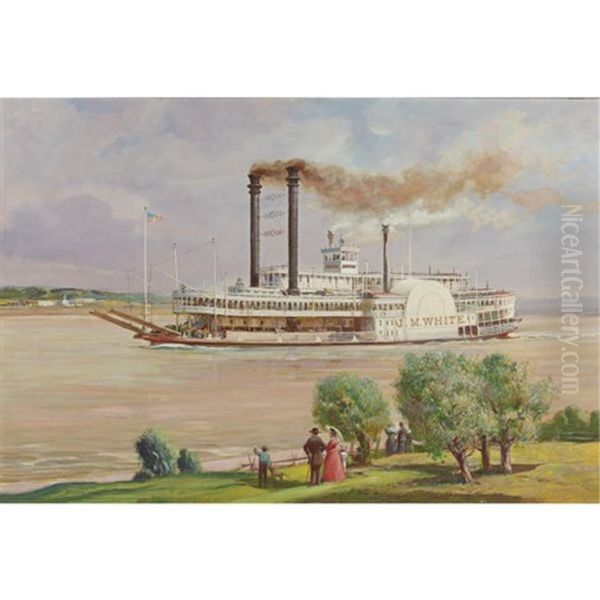 The "j.m. White" Oil Painting by Oscar Edmund Berninghaus