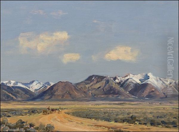 Near Taos Gorge Oil Painting by Oscar Edmund Berninghaus