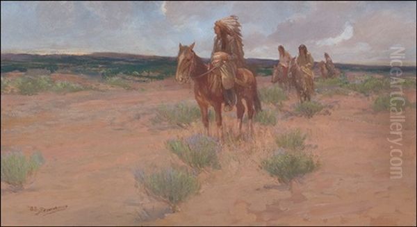 Return To Camp Oil Painting by Oscar Edmund Berninghaus