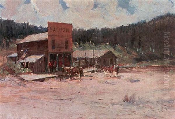 Out West Oil Painting by Oscar Edmund Berninghaus