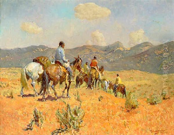 Desert Country Near Taos Oil Painting by Oscar Edmund Berninghaus