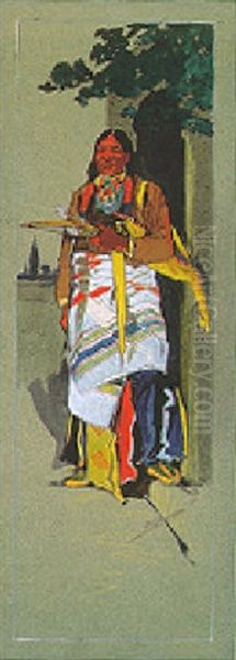 Ute Chief Oil Painting by Oscar Edmund Berninghaus