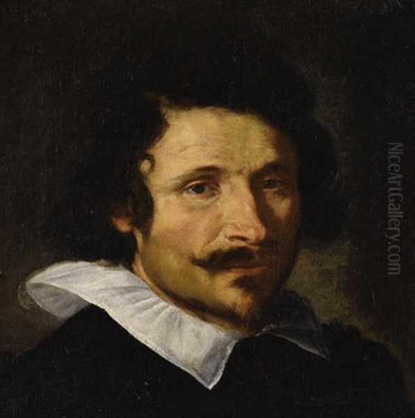 Portrait Of A Man (pietro Da Cortona?) Oil Painting by Gian Lorenzo Bernini