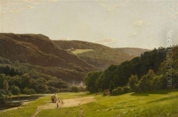 Heuernte Im Tal Oil Painting by Ernst Von Bernuth