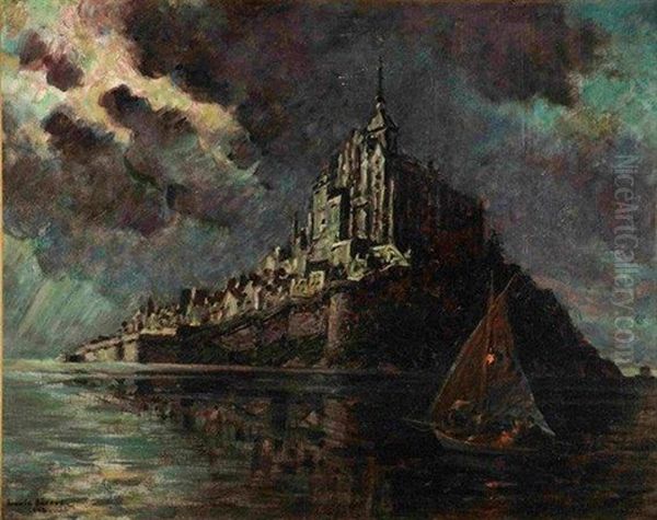 Les Amoureux Du Mont Saint Michel Oil Painting by Louis Beroud