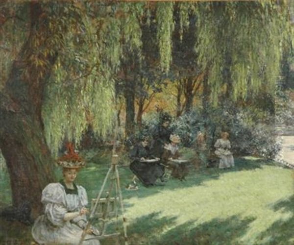 The Drawing Lesson Oil Painting by Louis Beroud