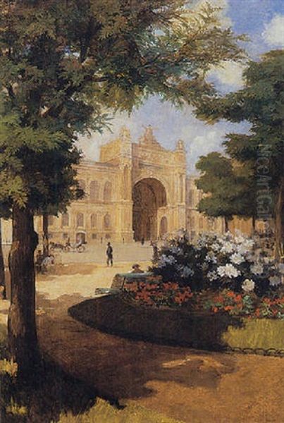 Le Palais Des Champs-elysees, Paris Oil Painting by Louis Beroud