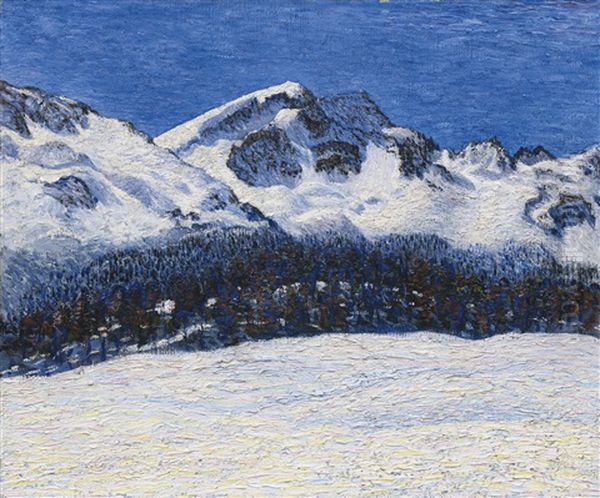 Winterlandschaft, Corvatsch Oil Painting by Peter Robert Berry