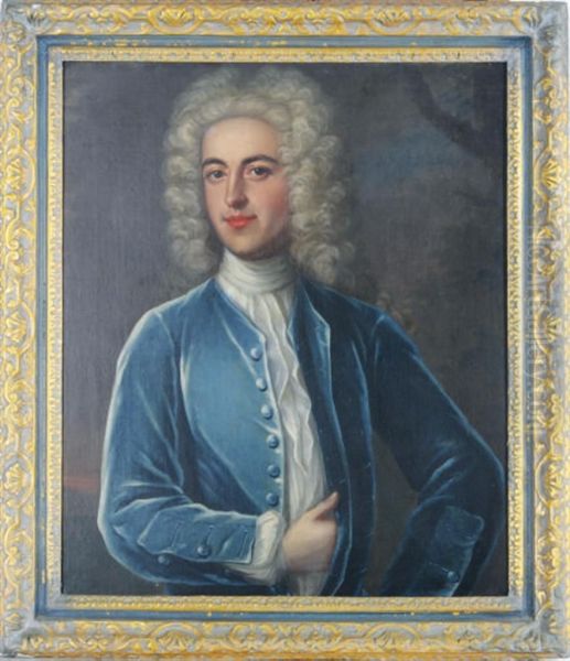 Portrait Of A Gentleman In A Blue Coat Oil Painting by William Aikman