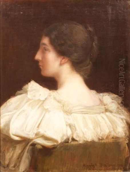 Portrait De Madame Scellier Oil Painting by Hippolyte-Dominique Berteaux