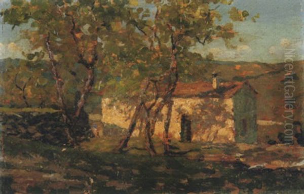 La Vigna A Pennabilli, 1924 Oil Painting by Flavio Bertelli