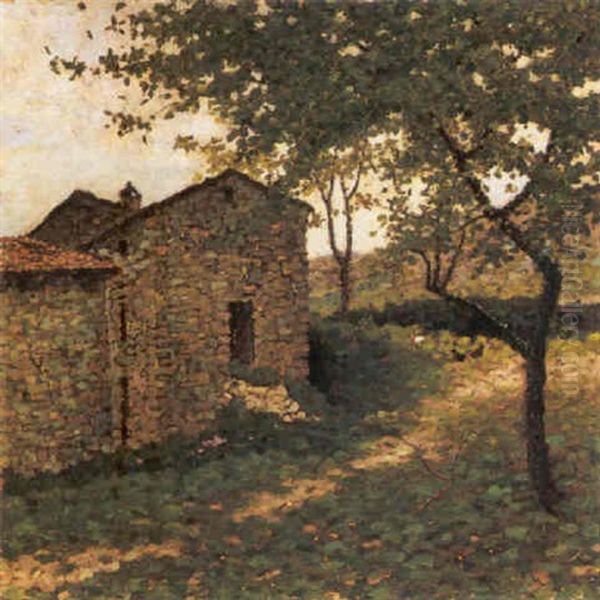 Casolare In Montagna Montefeltro Oil Painting by Flavio Bertelli