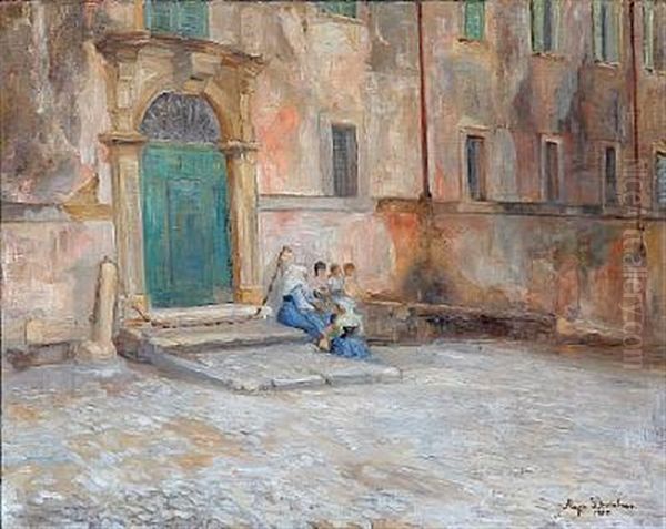 Palazzo Ferrante I Civita D'antino Oil Painting by Aage Bertelsen