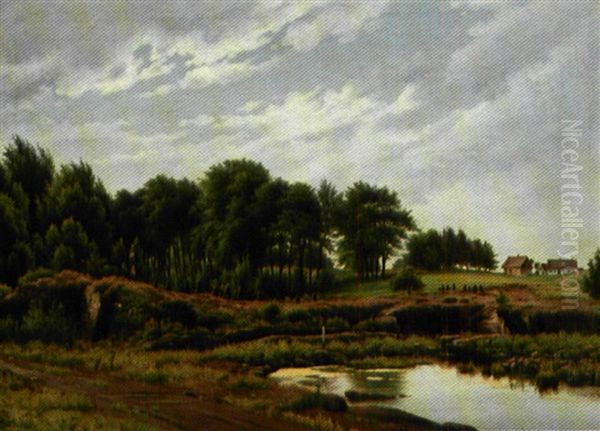 Torvetorring I Omegnen Af Naestved Oil Painting by Rudolf Bertelsen