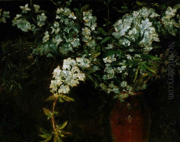 Blutenzweige In Vase Oil Painting by Rudolf Bertelsen