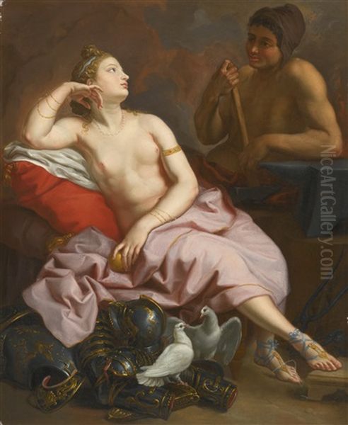 Venus In The Forge Of Vulcan Oil Painting by Jean-Simon Berthelemy