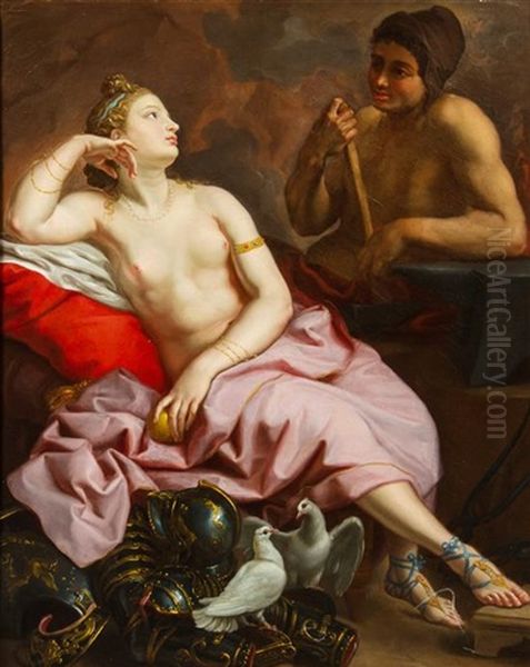 Venus Dans La Forge De Vulcan Oil Painting by Jean-Simon Berthelemy