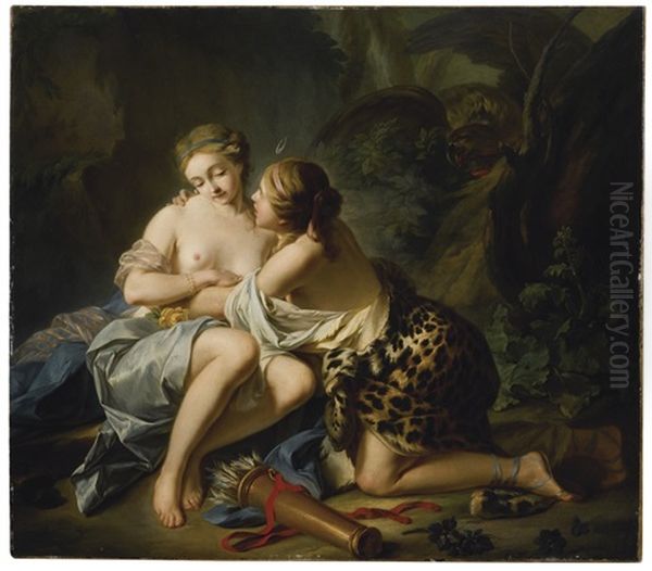 Jupiter, In The Guise Of Diana, And Callisto Oil Painting by Jean-Simon Berthelemy