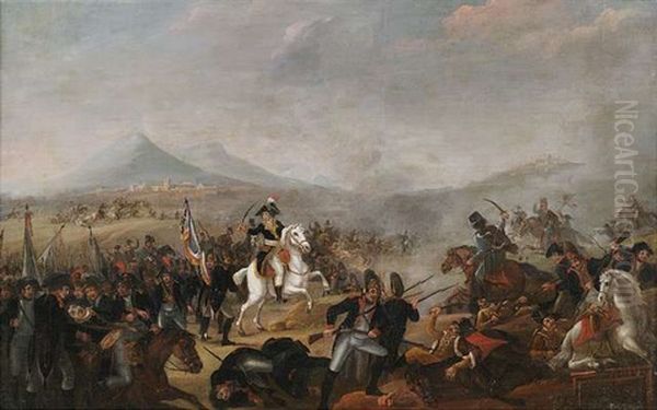 Napoleon In Der Schlacht Von Marengo Oil Painting by Jean-Simon Berthelemy