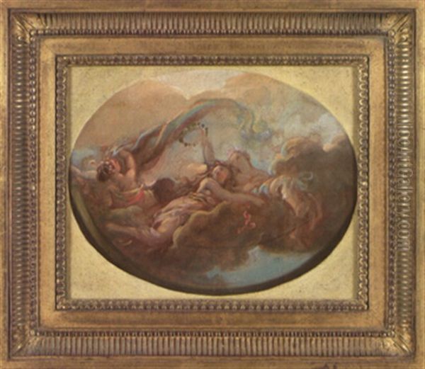 L'aurore (+ Le Crepuscule; 2 Works) Oil Painting by Jean-Simon Berthelemy