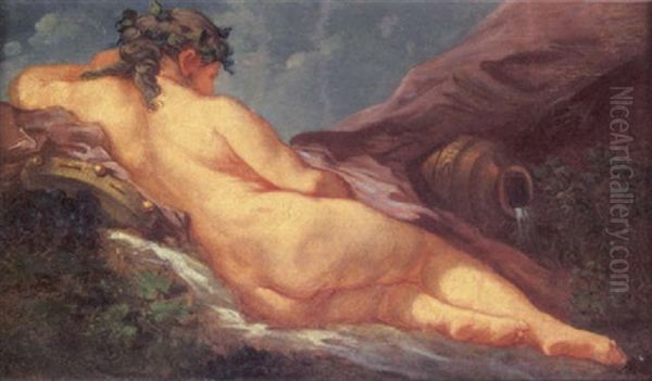 A Reclining Nereid Oil Painting by Jean-Simon Berthelemy