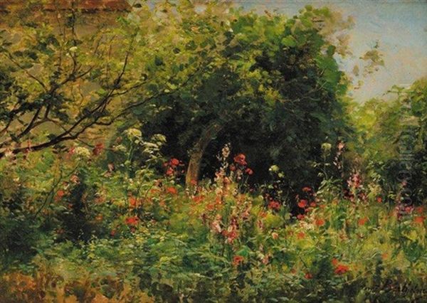 Jardin Fleuri Oil Painting by Eugene Berthelon