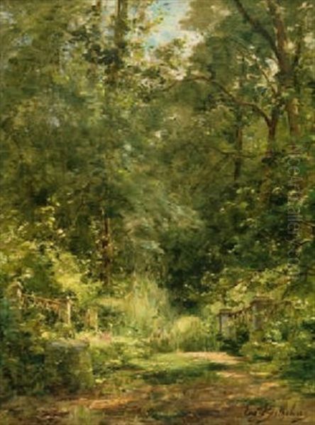 Sous Bois, Villeneuve L'etang, Garches Oil Painting by Eugene Berthelon