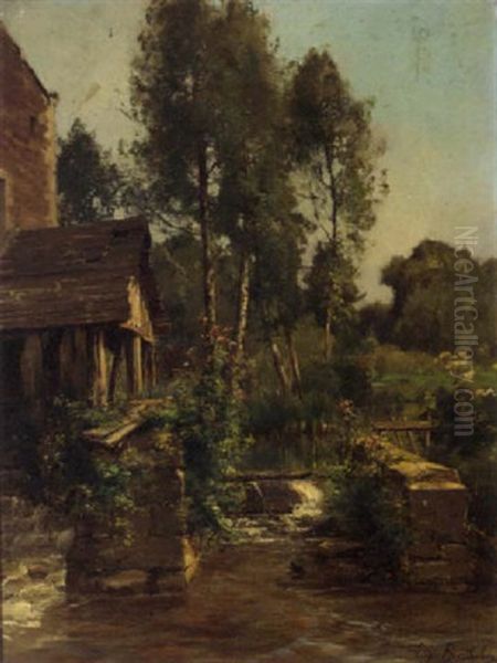 The Water Mill Oil Painting by Eugene Berthelon