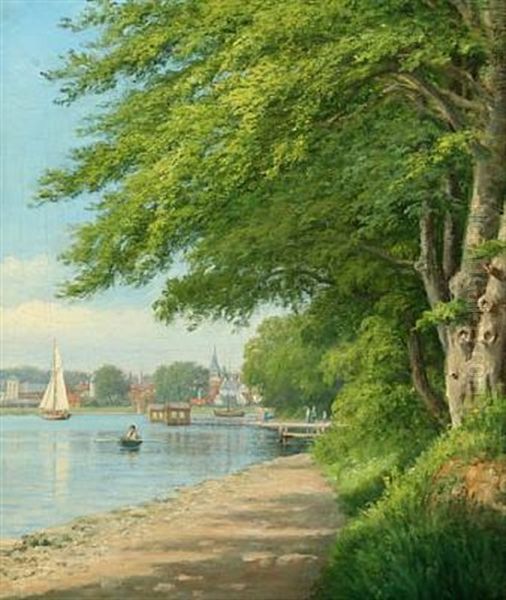 A Summer's Day Near Christiansminde, Svendborg Oil Painting by Christian Bernh. Severin Berthelsen