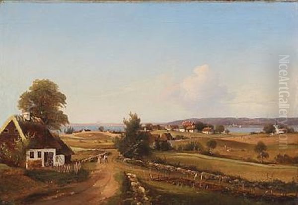 View From Esrum Lake With Fredensborg Castle In The Background by Christian Bernh. Severin Berthelsen