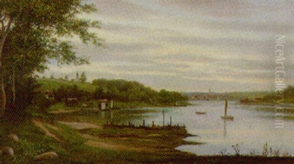 Udsigt Til Svendborg Oil Painting by Christian Bernh. Severin Berthelsen