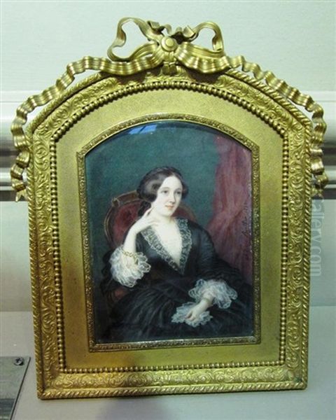 Portrait Of A Lady Oil Painting by Sidonie Berthon (Mademoiselle)