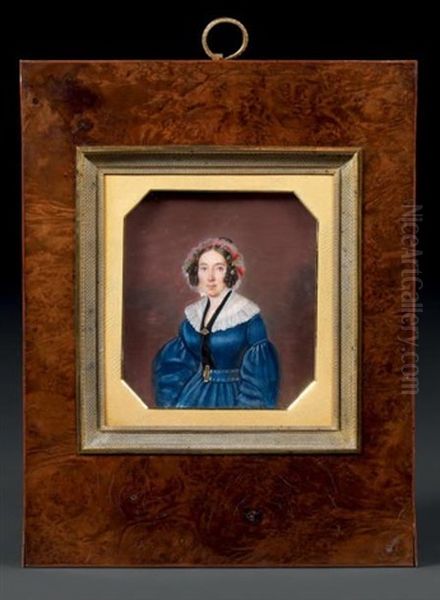 Portrait De La Comtesse De Boulois En Buste De Trois-quarts Vers La Gauche Presque De Face Oil Painting by Sidonie Berthon (Mademoiselle)