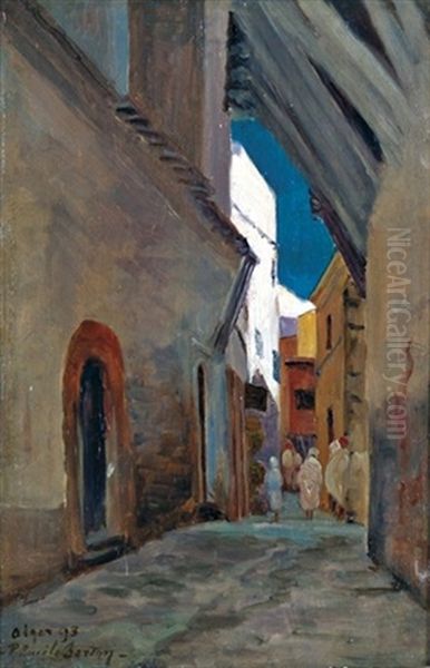 Scene De Rue A Alger Oil Painting by Paul Berthon