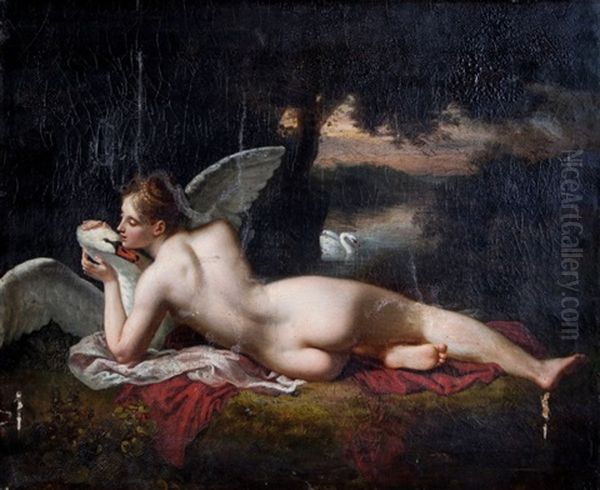 Leda Et Le Cygne Oil Painting by Rene Theodore Berthon