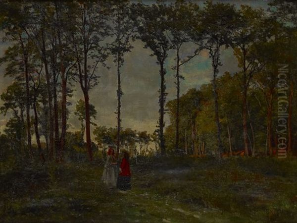 Bois De Cery Oil Painting by Auguste Henry Berthoud