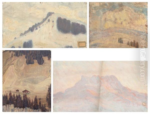 La Montagne (4 Works) Oil Painting by Blanche Berthoud