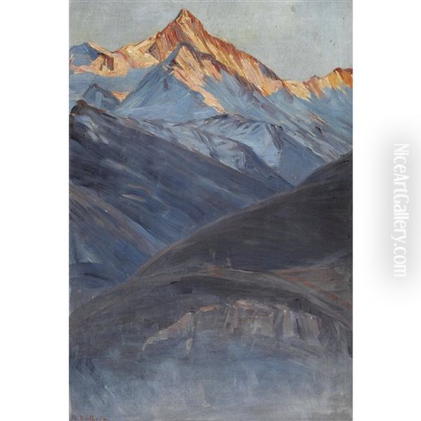 Das Weisshorn Im Abendlicht Oil Painting by Blanche Berthoud