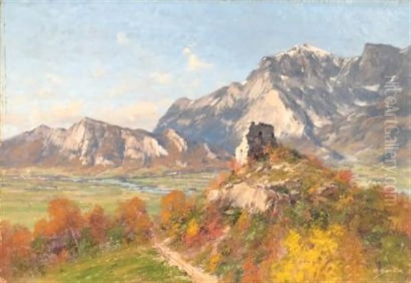 Environs De Ragaz Oil Painting by Charles Alexandre Bertier